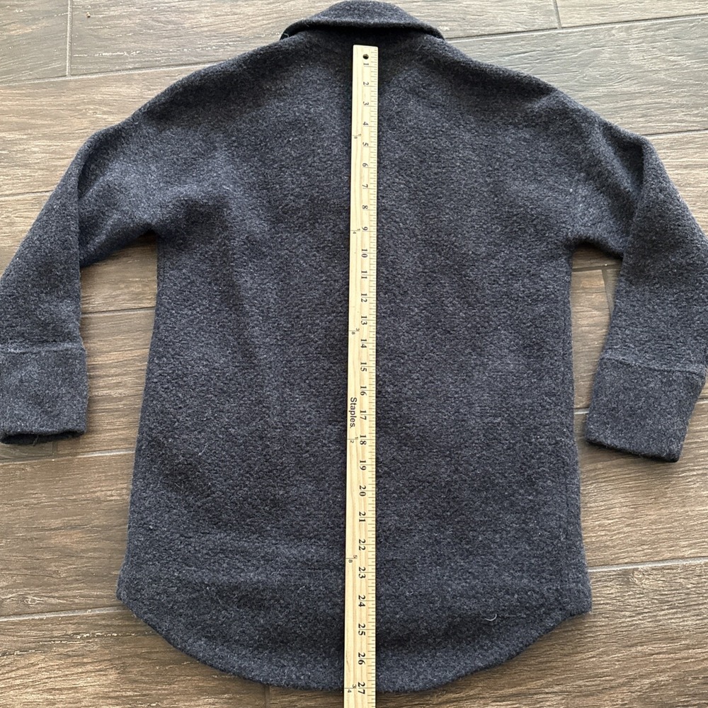 Eileen Fisher Boiled Wool Sweater Coat Women XS Gray 100% Wool Button Front - Picture 6 of 8